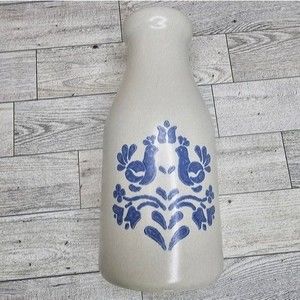 PFALTZGRAFF Yorktowne USA White Stoneware Milk Bottle Amish Distelfink Pattern